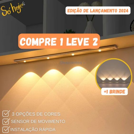 Kit 2 Luminárias Recarregável com sensor de movimento (COMPRE 1 LEVE 2)